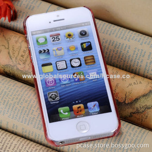 Clear Shell Phone Case with Aluminum on Top for Decoration, Suitable for iPhone 5 and 5s